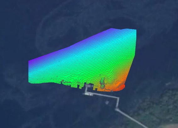 Modelo batimétrico en 3D del puerto de Malabo