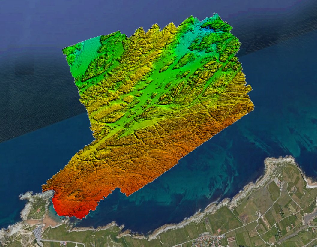 Modelo batimétrico de detalle de una zona de estudio